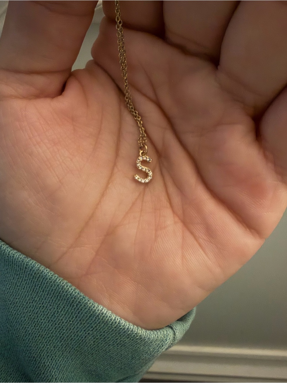 Gold Initial 'S' Necklace Pendant - Elegant Women's Jewelry